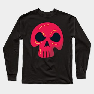 Red Horror Skull Long Sleeve T-Shirt